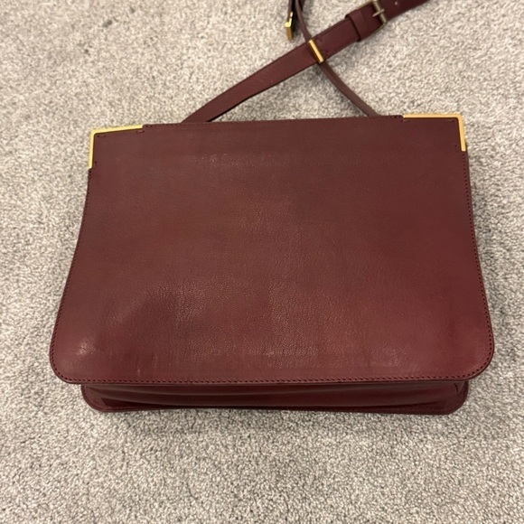 Lanvin Burgundy Leather Shoulder / Crossbody Bag Gold Hardware EUC - Picture 2 of 15